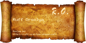 Ruff Orsolya névjegykártya